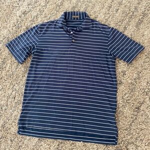 Men's Peter Millar Blue Striped Polo Shirt